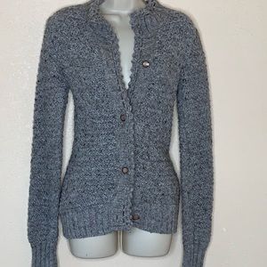 KENZIE GIRL || gray knit button up sweater small